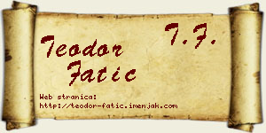 Teodor Fatić vizit kartica